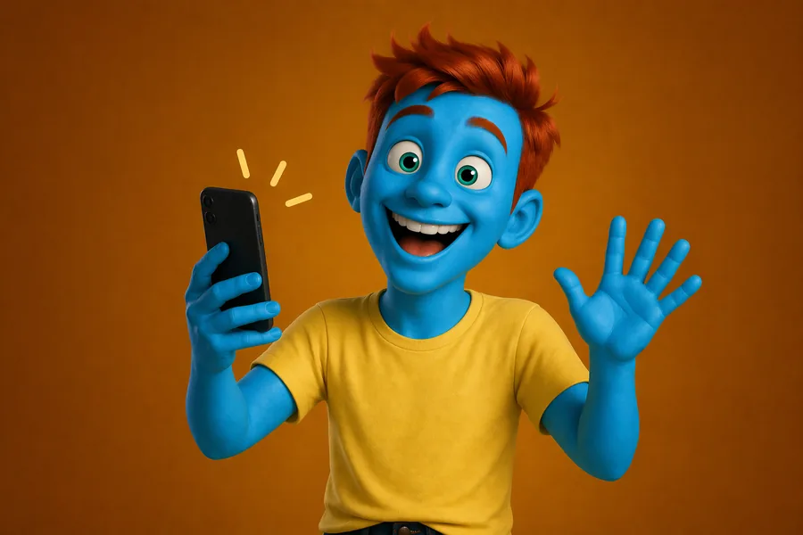 Alma au téléphone — en action